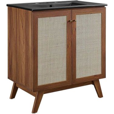 Soma 30 Inch Bathroom Vanity In Walnut and Black