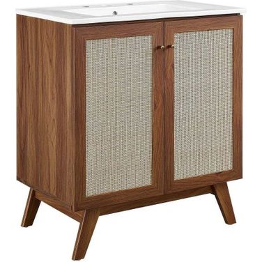 Soma 30 Inch Bathroom Vanity In Walnut and White