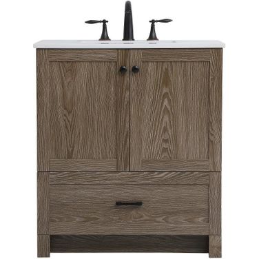 Soma 30 Inch Single Bathroom Vanity In Weathered Oak
