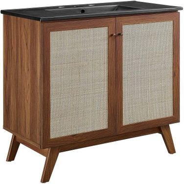 Soma 36 Inch Bathroom Vanity In Walnut and Black