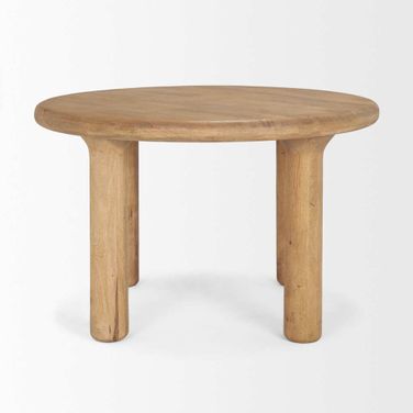 Soma 48 Inch Acacia Wood Round Dining Table In Brown