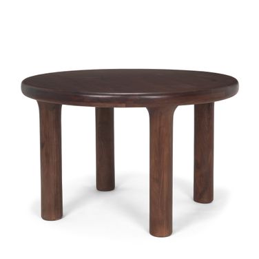 Soma Acacia Wood Round Dining Table In Red Brown