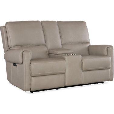 Somers Power Console Loveseat with Power Headrest In Gray
