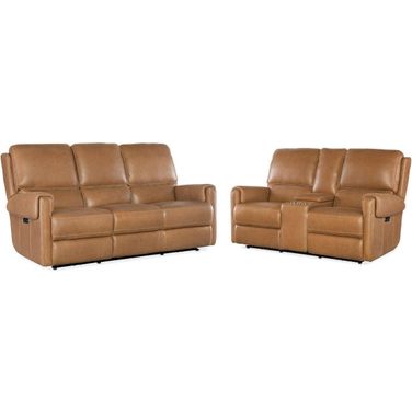 Somers Power Living Room Set with Power Headrest In Brown