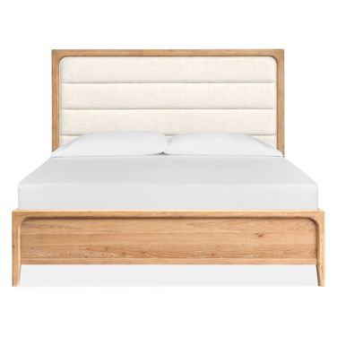Somerset King Upholstered Panel Bed In Butternut