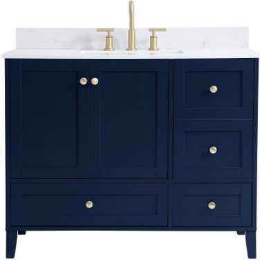 Sommerville 42 Inch Single Bathroom Vanity In Blue With Backsplash