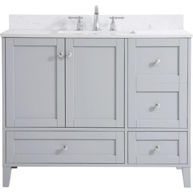 Sommerville 42 Inch Single Bathroom Vanity In Grey With Backsplash