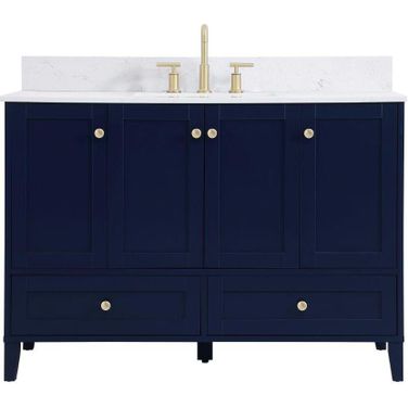 Sommerville 48 Inch Single Bathroom Vanity In Blue With Backsplash