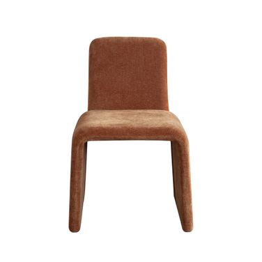 Sona Dining Chair In Amber Burnt Orange Fabric