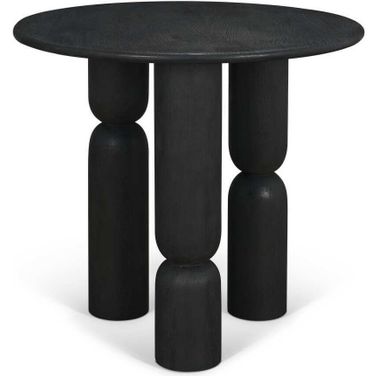 Sonel Wood Pedestal Foyer Table In Matte Black