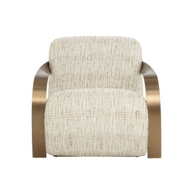 Sonesta Lounge Chair In Haute Cobblestone and Antique Brass