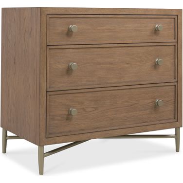 Sonnet Three Drawer Nightstand In Medium Wood