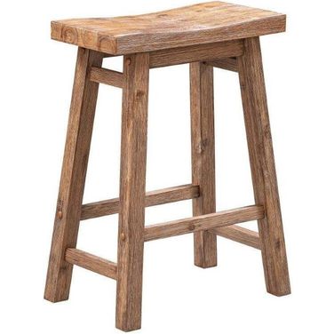 Sonoma 24 Inch Backless Saddle Stool In Barnwood Wire-Brush