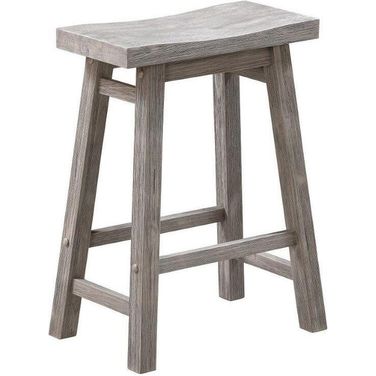 Sonoma 24 Inch Backless Saddle Stool In Storm Gray Wire-Brush