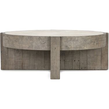 Sonoma 52 Inch Round  Coffee Table In Distressed Gray