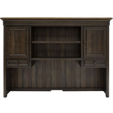 Sonoma Executive Hutch with Wood Doors In Dark Roast