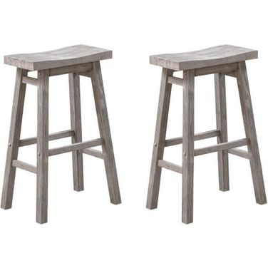 Sonoma Saddle 29 Inch Barstool Set of 2 In Storm Gray Wire-Brush