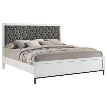 Sonora California King Upholstered Panel Bed In White