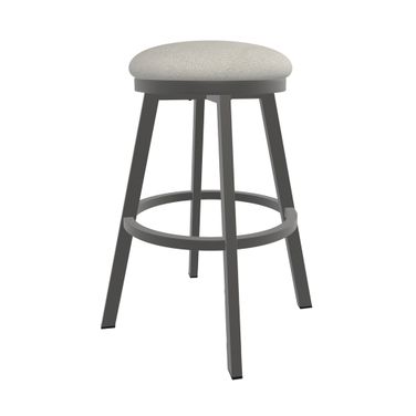 Sophia 26 Inch Counter Height Swivel Backless Stool In Firestone Grey and Irish Mist