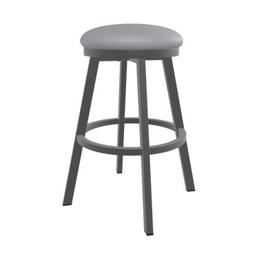 Sophia 30 Inch Bar Height Swivel Backless Stool In Firestone Grey and Charcoal Gray