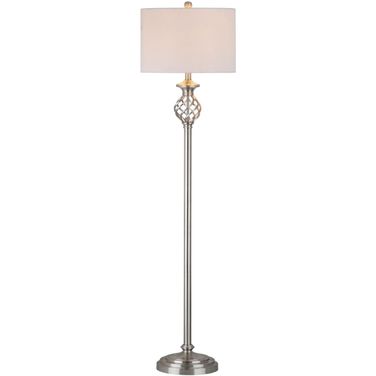 Sophia 59.75 Inch Nickle Floor Lamp with White Shade