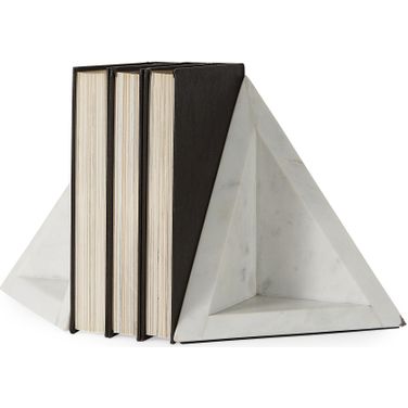 Sophia Pyramid Bookends Set of 2 In Marble