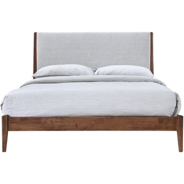 Sophia Full Size Bed with Upholstered Headboard In Walnut