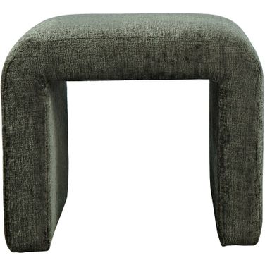 Sophia Curved Upholstered Waterfall Jacquard Petite Ottoman Bench Set of 2 In Forest