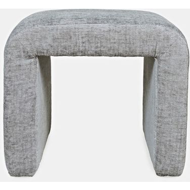 Sophia Curved Upholstered Waterfall Jacquard Petite Ottoman Bench Set of 2 In Grey