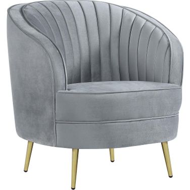 Sophia Upholstered Chair Grey and Gold