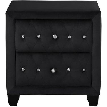 Sophia Upholstery Nightstand Made With Wood In Black