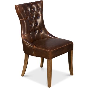 Sophie Brown Leather Side Chair Set Of 2 52774