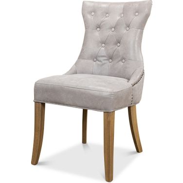Sophie Gray Leather Side Chair Set Of 2