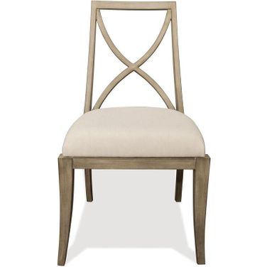 Sophie X-Back Upholstered Side Chair Set of 2 In Natural