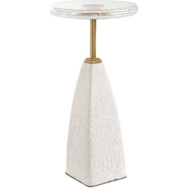 Sora Glass Drink Table In White