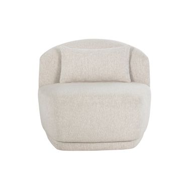 Soraya Swivel Armless Chair In Dove Cream