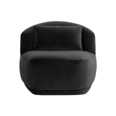 Soraya Swivel Armless Chair In Shadow Grey and Black