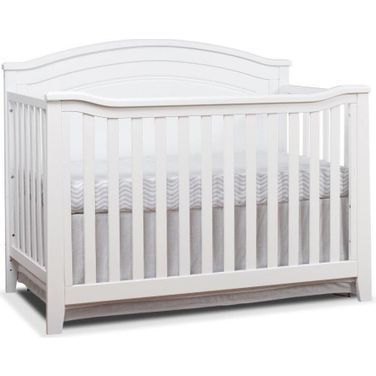 Sorelle Berkley Round Top Panel Crib In White