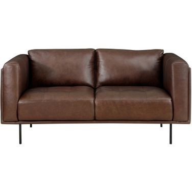 Soren Leather Loveseat In Brown