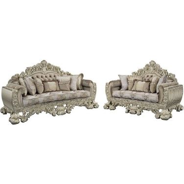 Sorina Living Room Set In Antique Gold