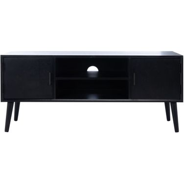Sorrel Mid Century 2 Door 1 Shelf Media Stand in Black