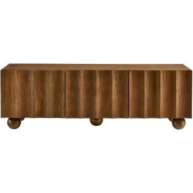 Sorren Scalloped 54 Inch Wood TV Stand In Walnut