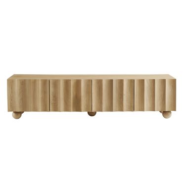 Sorren Scalloped 71 Inch Wood TV Stand In Natural