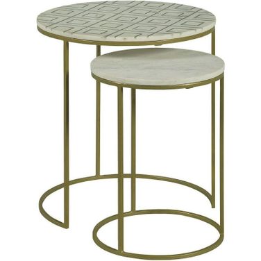 Soulful Textures Nesting Drink Table In Aged Bronze