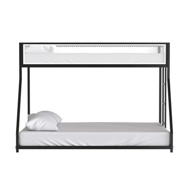 Southall Twin Over Full Metal Bunk Bed In Matte Black and Matte White