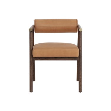 Sova Dining Armchair In Antique Brown and Sahara Camel