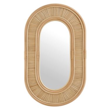 Sovana Oval Rattan Wall Mirror In Natural