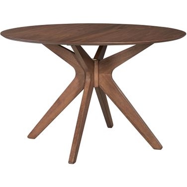 Space Savers Satin Walnut Round Leg Dining Table