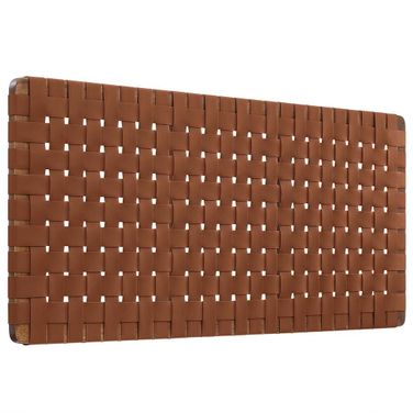 Sparta Weave Vegan Leather Full Headboard In Walnut and Brown
