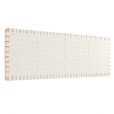 Sparta Weave Wall Mount Vegan Leather King Headboard In Natural and Beige